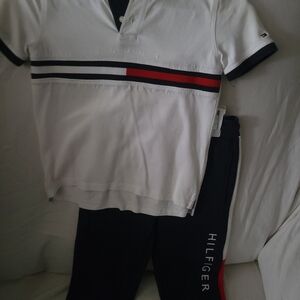 Tommy Hilfiger White and Black Kids Matching Set